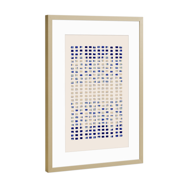 Poster mit Rahmen Gold "Danushka - Reflecting Lines" artboxONE - Abstrakt,Geometrie - Abstrakt,Wasserfarbe,Aquarell,Grafisch,Geometrie,Muster,Maritim