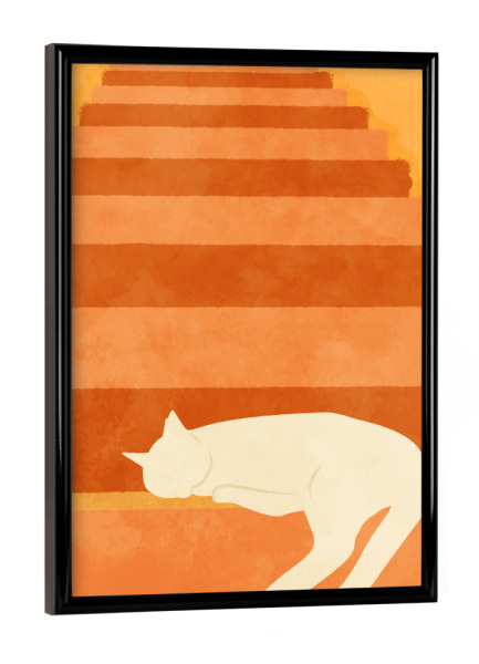 Poster mit schwarzem Rahmen "Wenn Sie den perfekten Ort finden" artboxONE - Tiere