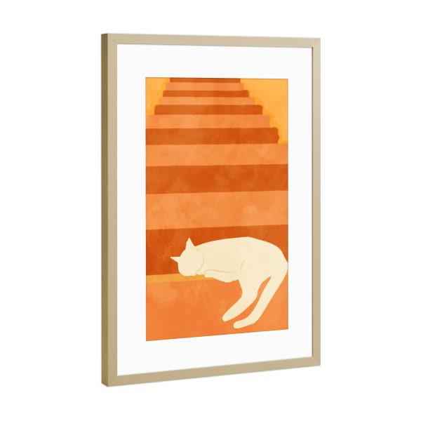 Poster mit Rahmen Gold "Wenn Sie den perfekten Ort finden" artboxONE - Tiere