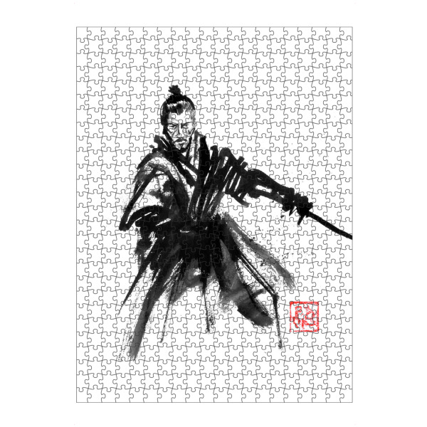 Puzzle Ravensburger "Schwert wird gezeichnet" artboxONE - Reise / Asien,Männer - Samurai,Sumie,Japan - Bild samurai