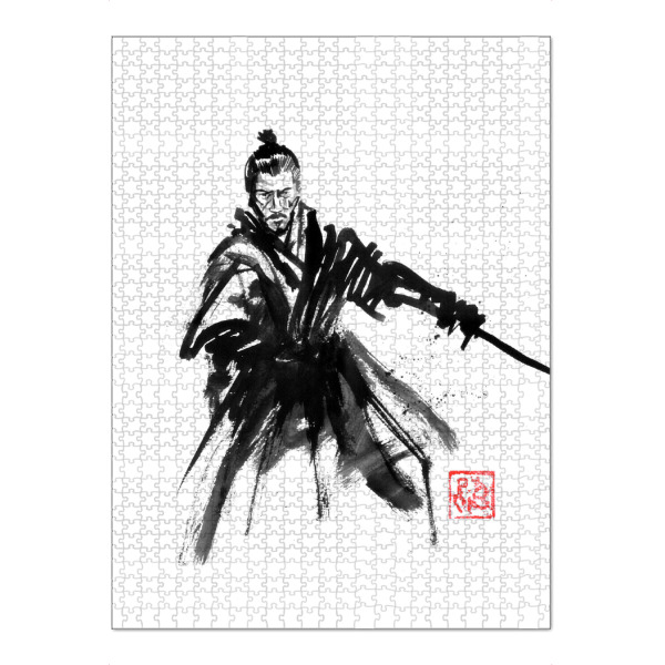Puzzle Ravensburger "Schwert wird gezeichnet" artboxONE - Reise / Asien,Männer - Samurai,Sumie,Japan - Bild samurai