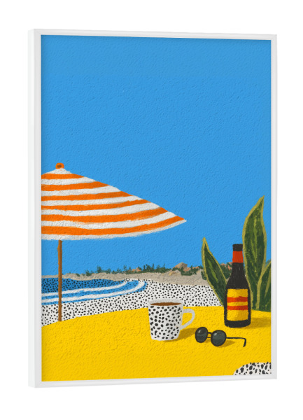 Poster mit weißem Rahmen "Mediterrane Sommer Punkte" artboxONE - Natur,Reise / Strand und Meer,Essen & Trinken / Alkohol