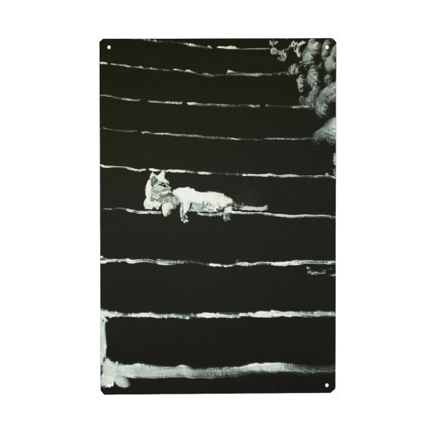 Holzbild "Katze auf Treppen" artboxONE - Tiere - Katze,Sumie,Treppe,Japan