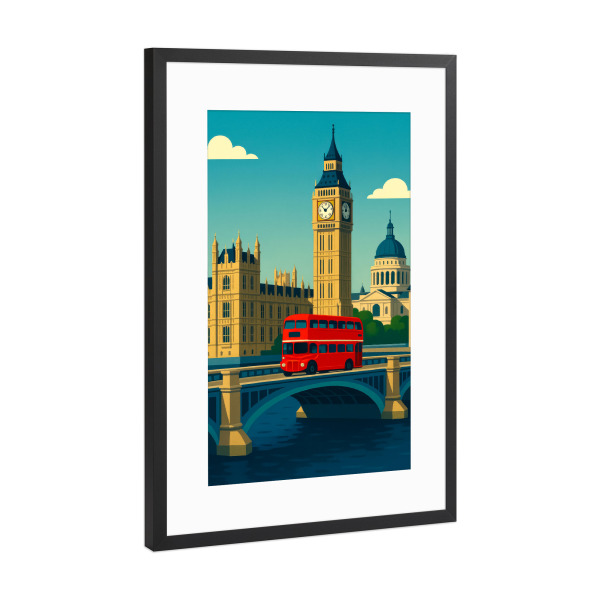 Poster mit Rahmen Schwarz (Metallic) "London Cityscape Charme" artboxONE - Städte / London,Reise,Architektur