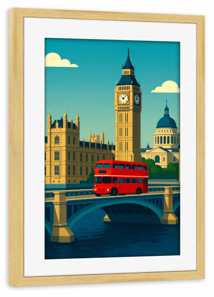 Poster mit Rahmen kiefer "London Cityscape Charme" artboxONE - Städte / London,Reise,Architektur