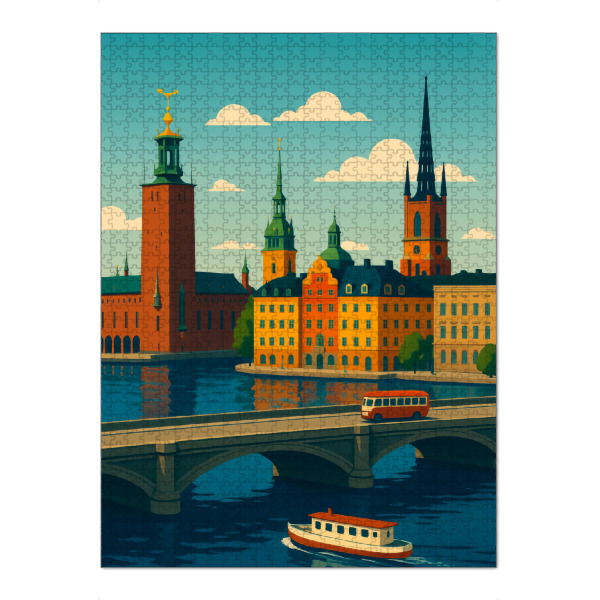 Puzzle Ravensburger "Stockholm Reisekunst" artboxONE - Städte,Reise,Architektur,Städte / Stockholm