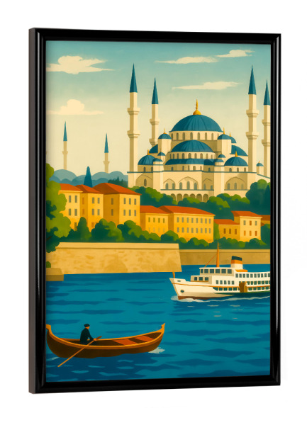 Poster mit schwarzem Rahmen "Istanbul Cityscape" artboxONE - Reise,Architektur,Städte / Istanbul