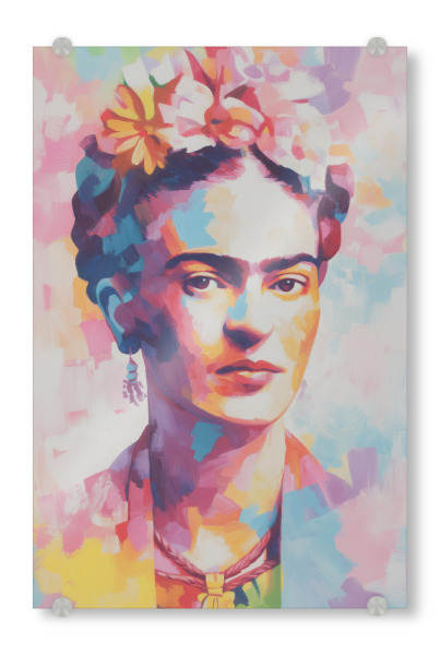 Acrylglasbild "Frida kahlo, Ikonische Anmut" artboxONE - Floral,Abstrakt,Menschen