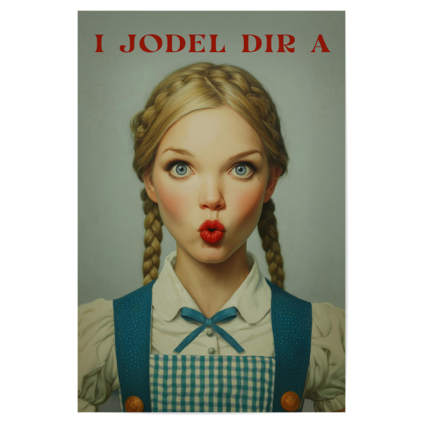 Poster "Jodeln mit Kussmund" artboxONE - Typografie,Menschen,Lustig
