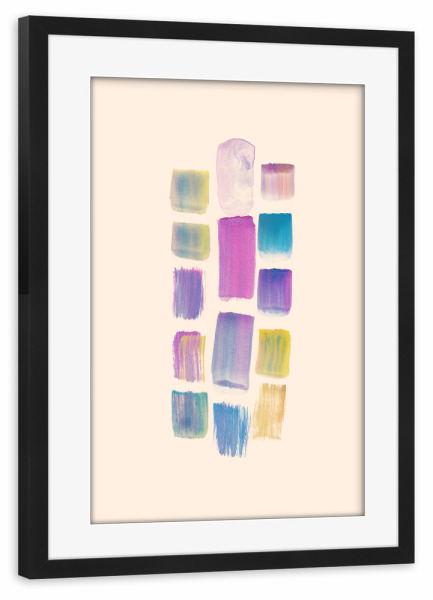 Poster mit Rahmen schwarz "Danushka - Just Cheerful" artboxONE - Abstrakt - Maximalism,Colourful,Dopamine,Bunt,Farbenfroh,Strich,Pinsel