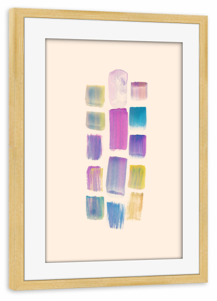 Poster mit Rahmen kiefer "Danushka - Just Cheerful" artboxONE - Abstrakt - Maximalism,Colourful,Dopamine,Bunt,Farbenfroh,Strich,Pinsel