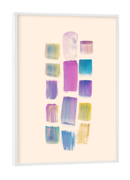 Poster mit weißem Rahmen "Danushka - Just Cheerful" artboxONE - Abstrakt - Maximalism,Colourful,Dopamine,Bunt,Farbenfroh,Strich,Pinsel