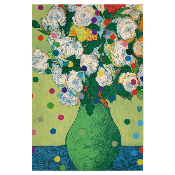 Poster "Weiße Rosen mit Konfetti" artboxONE - Natur,Floral,Abstrakt