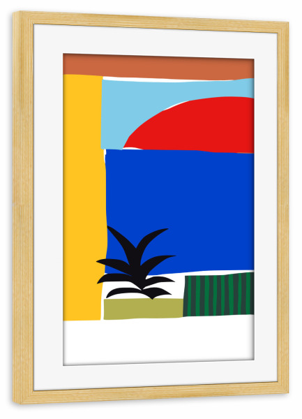 Poster mit Rahmen kiefer "Abstract Horizon" artboxONE - Abstrakt - Resumo,Matisse,Colorido,Arte moderna,Paisagem,Recortar