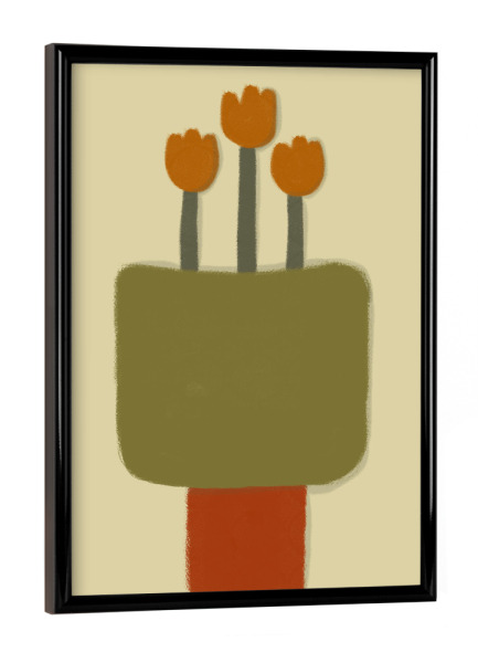 Poster mit schwarzem Rahmen "Die grüne Vase" artboxONE - Natur,Floral,Abstrakt