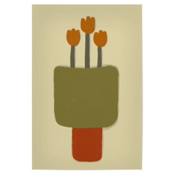 Poster 30x20 cm "Die grüne Vase" artboxONE - Natur,Floral,Abstrakt