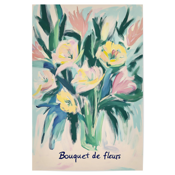Poster 30x20 cm "„bouquet de fleurs" Pastel liebe" artboxONE - Typografie,Natur,Floral