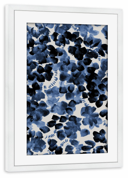 Poster mit Rahmen weiß "Danushka - Blossoms on a Vine C" artboxONE - Floral,Abstrakt - Floral,Botanik,Blüten,Blumen,Aquarell,Wasserfarbe