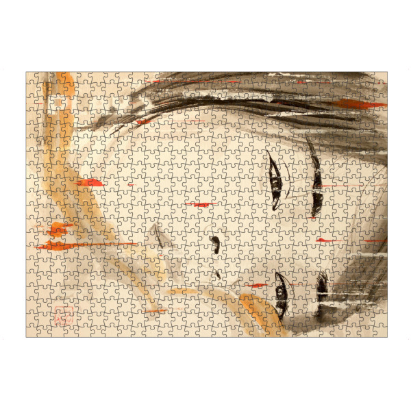 Puzzle Ravensburger "Spielen Sie Noriko" artboxONE - Menschen,Reise / Asien - Sumie,Japan,Frau,Spiel,Vhs - Bild sumie