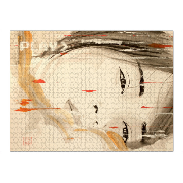 Puzzle Ravensburger "Spielen Sie Noriko" artboxONE - Menschen,Reise / Asien - Sumie,Japan,Frau,Spiel,Vhs - Bild sumie