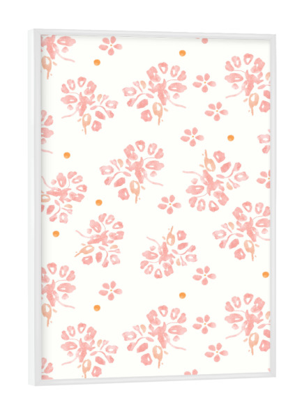 Poster mit weißem Rahmen "Dotty Blütenblätter" artboxONE - Floral