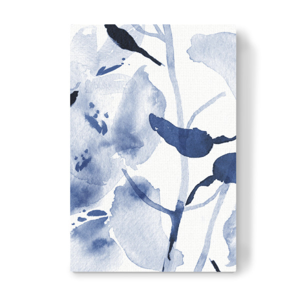 Leinwandbild "Danushka - Delicate Blue Florals" artboxONE - Floral,Abstrakt - Floral,Botanik,Aquarell,Vogel,Wasserfarbe,Natur