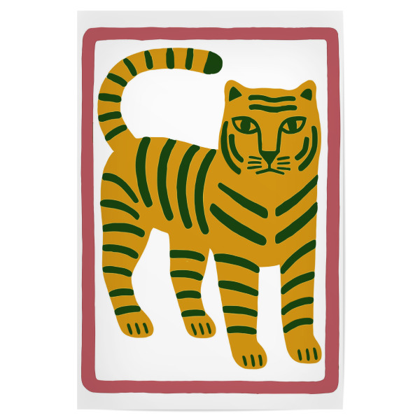 Poster "The Regal Tiger" artboxONE - Tiere - Tigre,Estilizado,Minimalista,Arte oriental,Audacioso,Animal