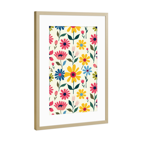 Poster mit Rahmen Gold "Blüte Babe" artboxONE - Floral