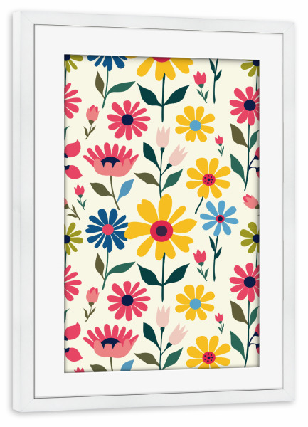 Poster mit Rahmen weiß "Blüte Babe" artboxONE - Floral