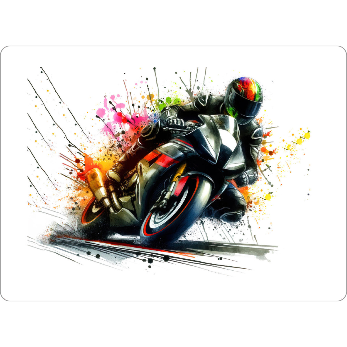 Tischset "Motorradfahrer mit Spritzer" artboxONE - Sport / Motorsport
