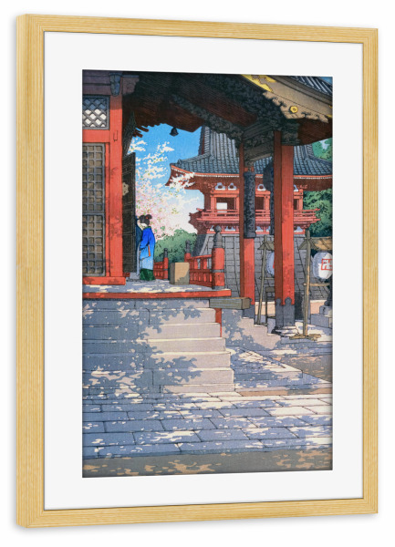 Poster mit Rahmen kiefer "Meguro Fudo Tempel" artboxONE - Reise,Architektur,Städte / Tokio