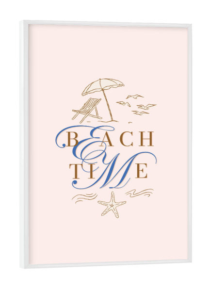 Poster mit weißem Rahmen "Sommer strandzeit illustration" artboxONE - Reise,Reise / Strand und Meer