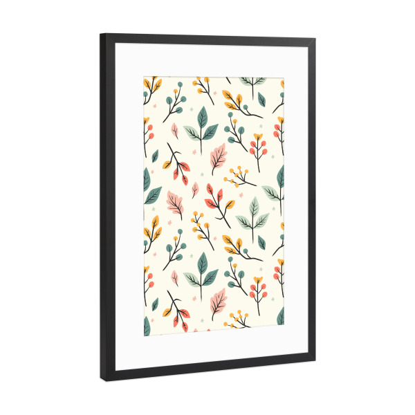 Poster mit Rahmen Schwarz (Metallic) "Botanisches Summen" artboxONE - Floral