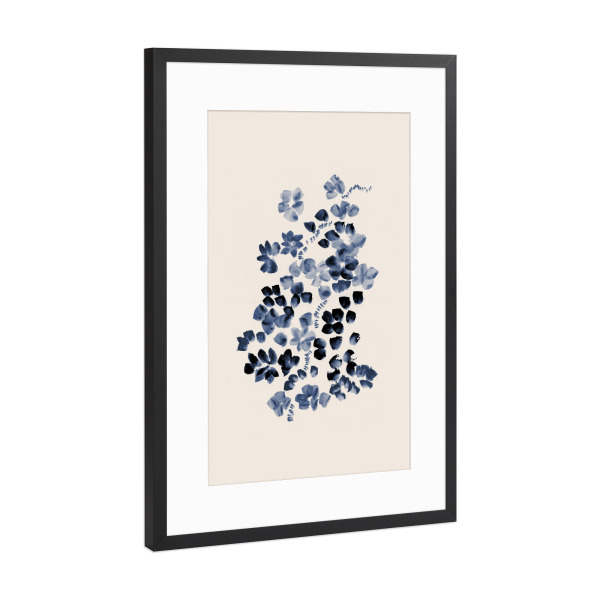 Poster mit Rahmen Schwarz (Metallic) "Danushka - Blossoms on a Vine" artboxONE - Natur,Floral