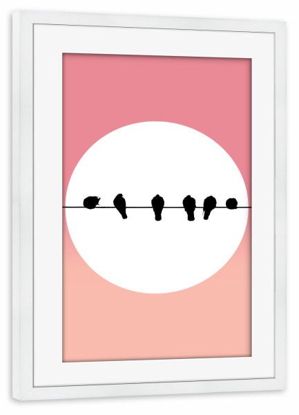 Poster mit Rahmen weiß "Sunrise rose" artboxONE - Natur,Abstrakt,Geometrie