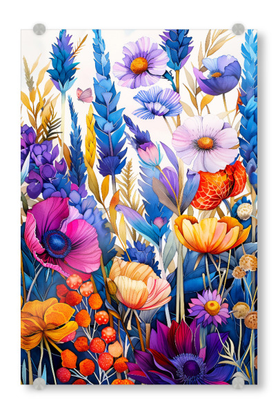 Acrylglasbild "Wildblumenwiesen j" artboxONE - Natur - Wiese,Blumen,Wildblumen,Pflanzen,Garten,Botanisch