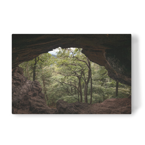 Leinwandbild "Durchblickkammer Pfälzerwald" artboxONE - Natur - Höhle,Drachenfels,Bad dürkheim,Wald,Pfalz,Rheinland-pfalz,Naturfotografie