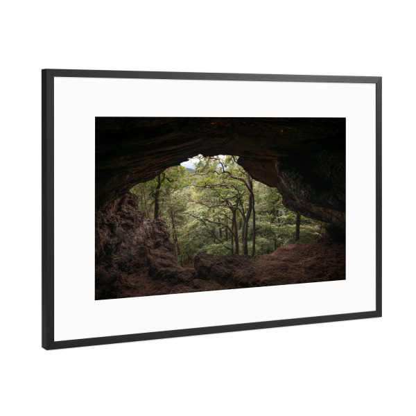 Poster mit Rahmen Schwarz (Metallic) "Durchblickkammer Pfälzerwald" artboxONE - Natur