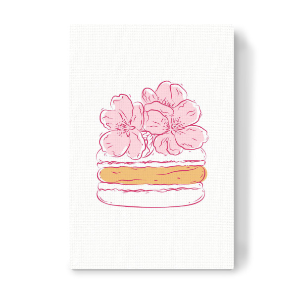 Leinwandbild "Macarons Blumenillustration" artboxONE - Floral,Essen & Trinken