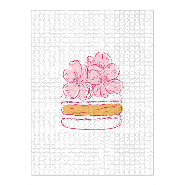 Puzzle Ravensburger "Macarons Blumenillustration" artboxONE - Floral,Essen & Trinken