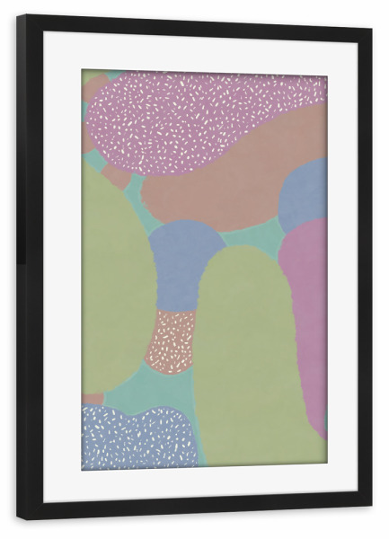 Poster mit Rahmen schwarz "Sanfte Punkte Fantasie" artboxONE - Natur,Abstrakt,Geometrie