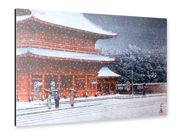 Alu-Dibond "Schnee über Zojoji -Tempel" 75x50 cm artboxONE
