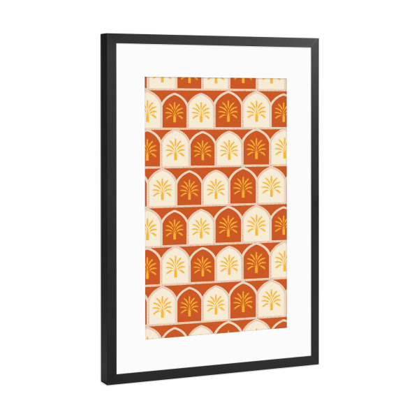 Poster mit Rahmen Schwarz (Metallic) "Palmbögen" artboxONE - Abstrakt