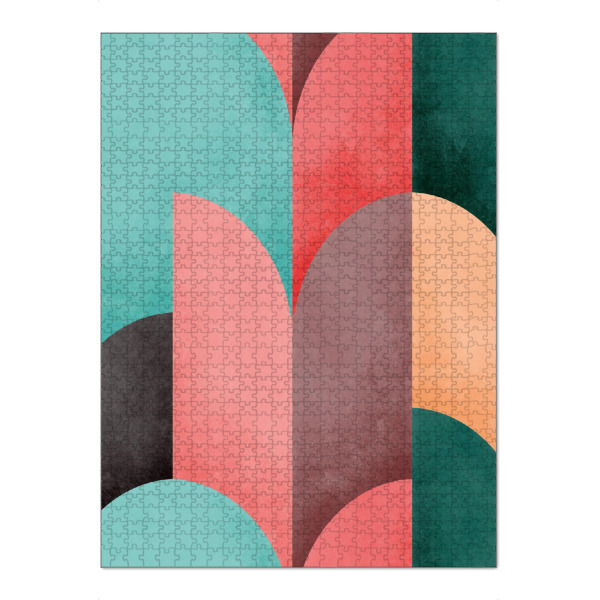 Puzzle Ravensburger "Mid Mod Geometrie Sonnenaufgang" artboxONE - Abstrakt,Geometrie