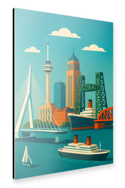 Alu-Dibond "Rotterdam Cityscape" 75x50 cm artboxONE