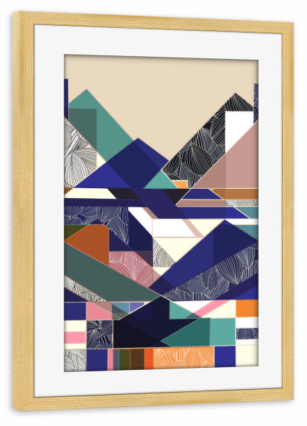 Poster mit Rahmen kiefer "Danushka - Urban Origami" artboxONE - Abstrakt,Geometrie