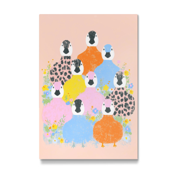 Galerie-Print "Blumen Spaß mit Enten" 30x20 cm artboxONE