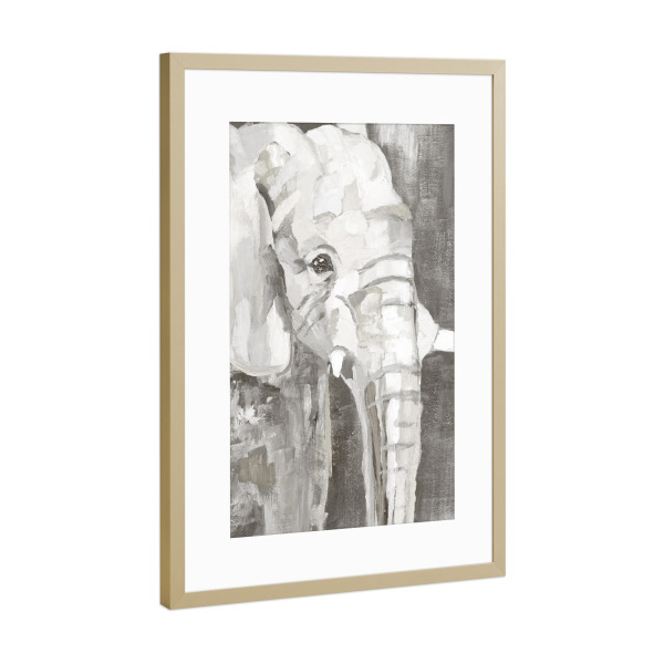 Poster mit Rahmen Gold "Zen Elefant" artboxONE - Tiere - Elefant,Tier,Malerei,Gemälde
