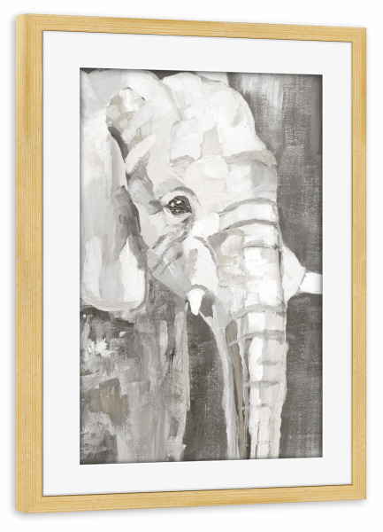 Poster mit Rahmen kiefer "Zen Elefant" artboxONE - Tiere - Elefant,Tier,Malerei,Gemälde
