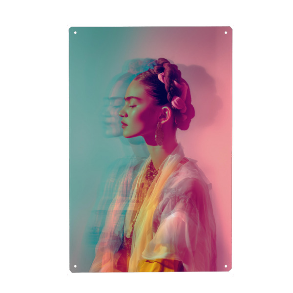 Holzbild "Holographische Frida" artboxONE - Menschen,Fashion